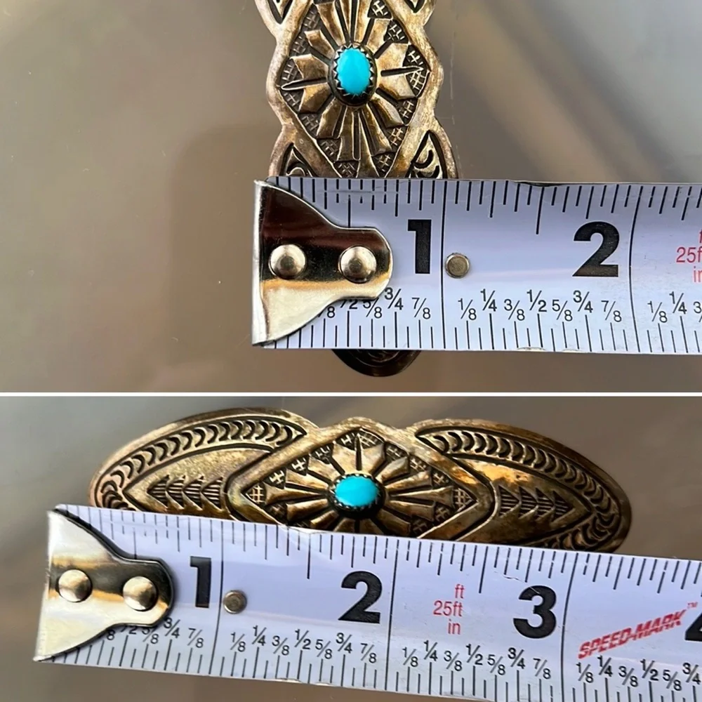 🪙💎Turquoise & Sterling Silver Barrette | Vintage Southwestern / Navajo Design